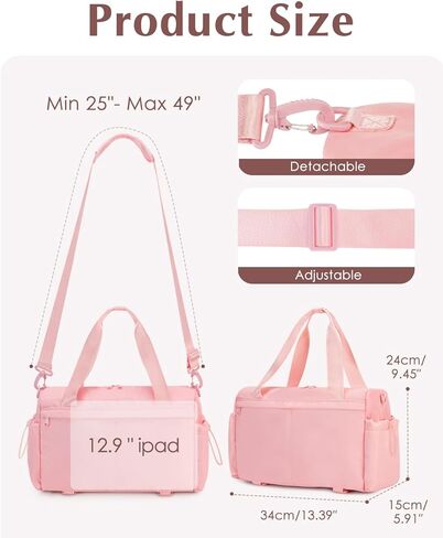 Small Gym Bag, Mini Gym Bag for Women with Yoga Mat Holder and Wet Compartment, Cute Small Yoga Mat Bag with Water Bottle Pocket for Workout Dance, Pink in Kuwait
