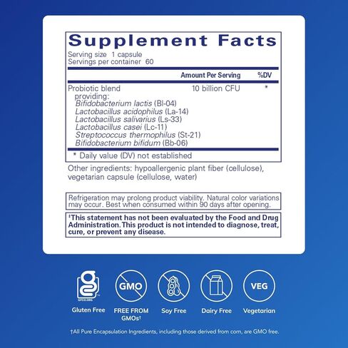 Pure Encapsulations Probiotic G.I. - Shelf Stable Probiotic for Intestinal Health & Gastrointestinal Support - with Lactobacillus & Bifidobacterium - 60 Capsules in Saudi Arabia