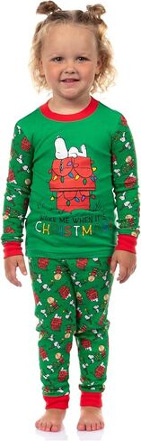 INTIMO Snoopy Toddler Pajamas Wake Me When It's Christmas Tight Fit Sleep Set Loungewear in Saudi Arabia