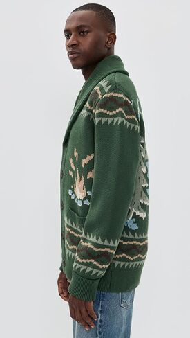 Faherty Men's Camp Cardigan in Saudi Arabia