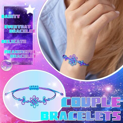 kpop حبل مضفر قابل للتعديل للنساء مجموعة أساور الصداقة سلسلة اليدوية، شيطان مطابقة زوجين أساور هدايا لعيد الميلاد عيد الميلاد الذكرى السنوية لعيد الحب، سوار عقدة الكورية in Kuwait