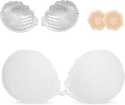 Push Up Sticky Bra, Thick Padded Adhesive Invisible Backless Strapless Bra for Women in Saudi Arabia