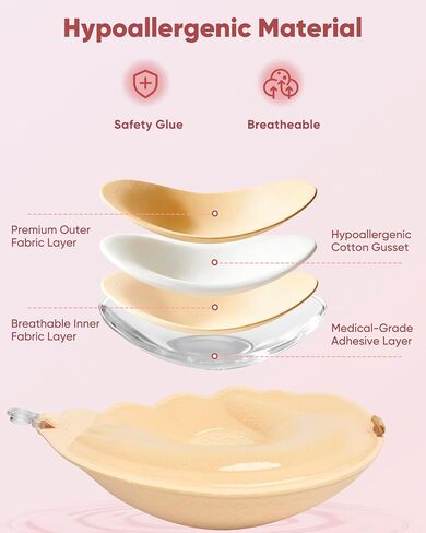 Push Up Sticky Bra, Thick Padded Adhesive Invisible Backless Strapless Bra for Women in Saudi Arabia