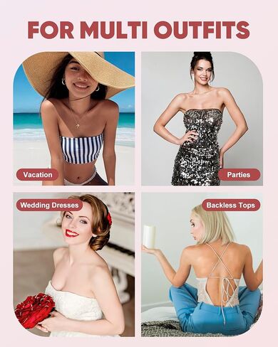 Push Up Sticky Bra, Thick Padded Adhesive Invisible Backless Strapless Bra for Women in Saudi Arabia