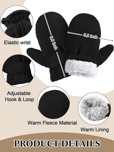 8 Pcs Toddler Baby Beanie Hat and Mitten Winter Warm Fleece Knitted Hat Glove for Kids Newborn Boy Girl, 3-6 Years in Saudi Arabia