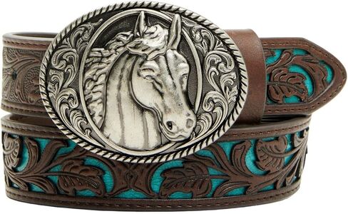 Shyanne Girls' Jovie Underlay Belt With Horse Buckle - SGASP25BT2-MULTI 20 in Saudi Arabia