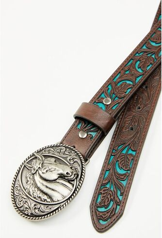 Shyanne Girls' Jovie Underlay Belt With Horse Buckle - SGASP25BT2-MULTI 20 in Saudi Arabia