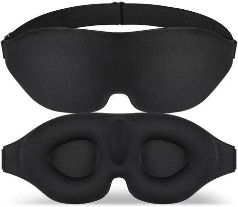 Sleep Mask for Side Sleeper, Light Blocking Sleeping Eye Mask, 3D Soft Eye Cover Eyeshade for Women Men, Zero Pressure Night Blindfold with Adjustable Strap for Travel, Nap, Black in Saudi Arabia