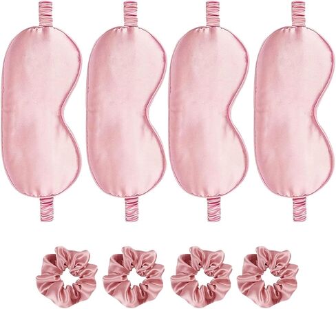 قناع عين الساتان 8 قطعة أقنعة النوم الحريرية حريري الغمامة اييشادي تعتيم عيون غطاء Scrunchies العلاقات الشعر هدايا الزفاف السفر in Kuwait