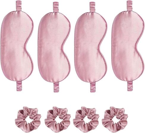 قناع عين الساتان 8 قطعة أقنعة النوم الحريرية حريري الغمامة اييشادي تعتيم عيون غطاء Scrunchies العلاقات الشعر هدايا الزفاف السفر in Kuwait