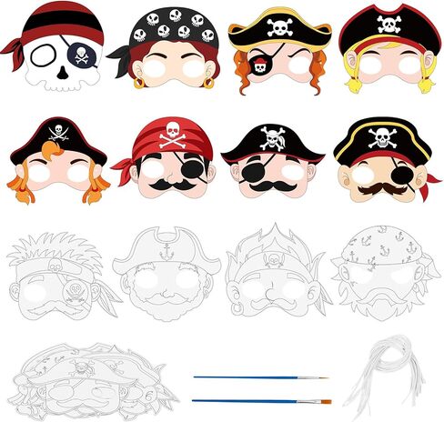 24 Pcs Day of The Dead Crafts for Kids DIY Halloween Mask Crafts Color Your Own Skull Masks Dia de Los Muertos Party Games for Boys Girls Toys Cosplay Dress Up in Kuwait