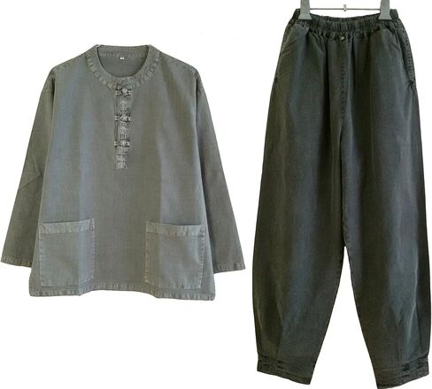 Altair Unisex 100% Cotton Embroidered Shirt or Pants – Zen Meditation Clothing, Modern Hanbok-Inspired Casual Wear in Saudi Arabia
