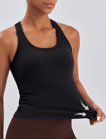 قمصان رياضية للسيدات من K-Swiss - تانك توب Racerback بدون أكمام وطول الخصر وقصة ضيقة لصالة الألعاب الرياضية واليوجا in Kuwait