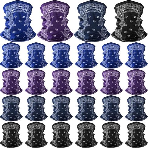 Chicingyou 24 Pcs Paisley Bandanas Seamless Neck Gaiter Face Mask Headwear Balaclava for Men Women Wind UV in Saudi Arabia