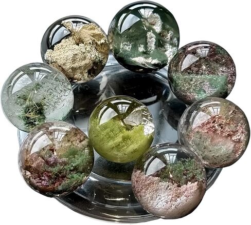 Natural Crystal Quartz Sphere, Garden Phantom Crystal Ball, Decorative Landscape Sphere Collection, Phantom Quartz for Decoration in Saudi Arabia