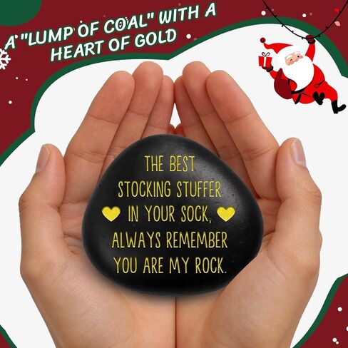 Stocking Stuffers for Adults, Men, Women | Funny 'You are My Rock' Engraved Stone & Sentimental Keepsake | Unique Christmas Gag Gifts for Husband, Wife, Boyfriend in Kuwait