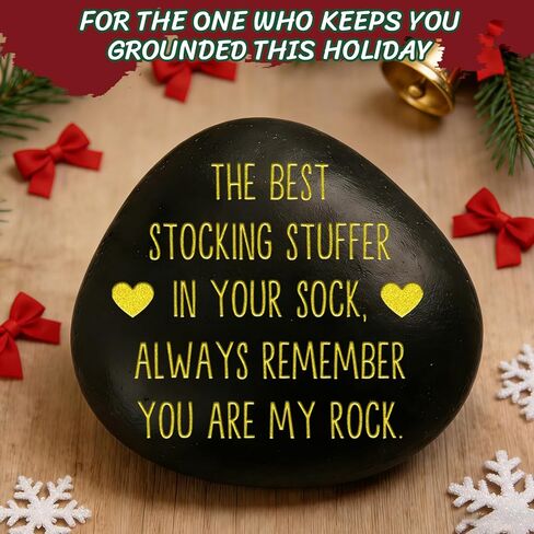 Stocking Stuffers for Adults, Men, Women | Funny 'You are My Rock' Engraved Stone & Sentimental Keepsake | Unique Christmas Gag Gifts for Husband, Wife, Boyfriend in Kuwait