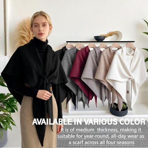 VUFVOID Pashmina Blend Shawl Wraps Women Knitted Shawls Wraps Cardigan Cape Cashmere Shoulder Top Sweater Shawl travel scarf in Saudi Arabia