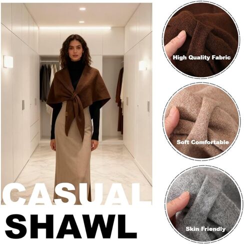 VUFVOID Pashmina Blend Shawl Wraps Women Knitted Shawls Wraps Cardigan Cape Cashmere Shoulder Top Sweater Shawl travel scarf in Saudi Arabia