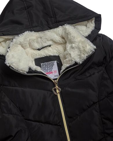 KENSIE GIRL Girls Puffer Jacket - Warm Polar Fleece Lined Insulated Hooded Winter Jacket - Cozy Quilted Winter Coat for Girls in Saudi Arabia
