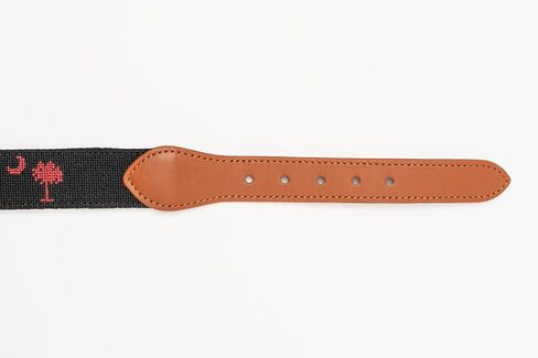 Palmetto Golf & Belts, Palmetto Tree Embroidered Golf Belt, Black South Carolina backdrop with Garnet Palmetto Tree in Saudi Arabia