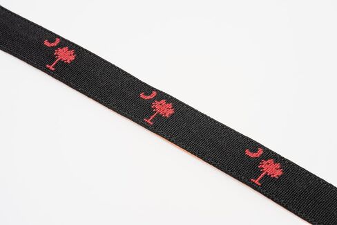 Palmetto Golf & Belts, Palmetto Tree Embroidered Golf Belt, Black South Carolina backdrop with Garnet Palmetto Tree in Saudi Arabia