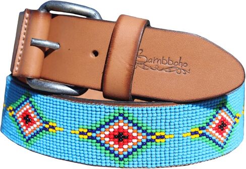 Sambboho - Handmade & Luxury Blue Vogue Men's Leather Hand stitched Belt - Versatile & Durable Belts for any Occasion in Saudi Arabia