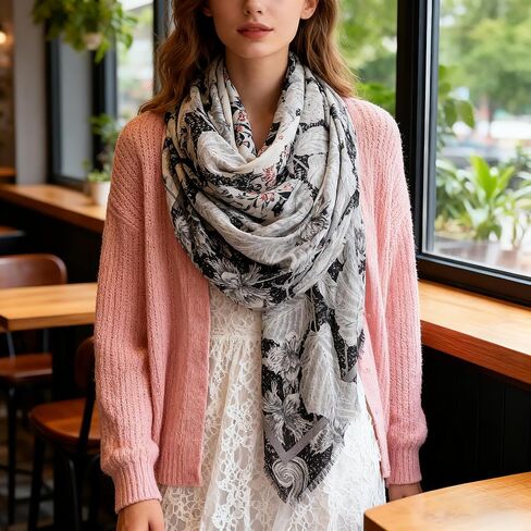 Extra-Large Square Scarf 51" Fashion Scarves Shwal Head Cover Scarf Neck Scarves for Women B03 in Saudi Arabia