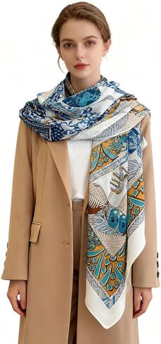 Extra-Large Square Scarf 51" Fashion Scarves Shwal Head Cover Scarf Neck Scarves for Women B03 in Saudi Arabia