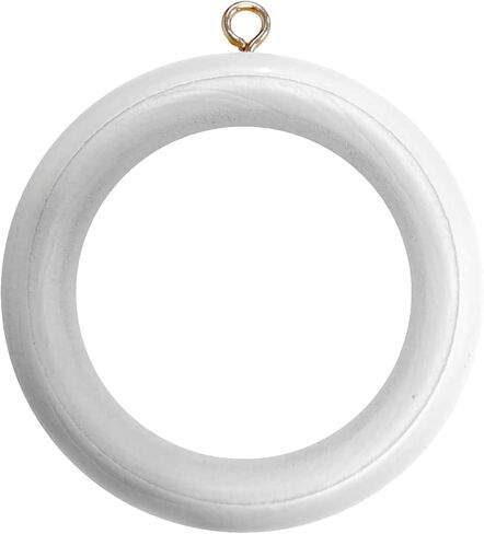 حلقات قضيب ستائر خشبية BH05768 من Bulk Hardware مع عين لولبية، القطر الداخلي 40 مم، القطر الخارجي 60 مم - أبيض، عبوة من 24 قطعة in Kuwait