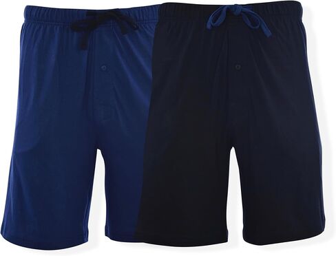 Hanes Men's 2-Pack Cotton Drawstring Knit Shorts Waistband & Pockets, Active Grey Heather/Bright Navy, Small in Saudi Arabia