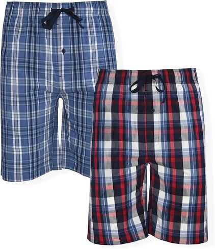 Hanes Men's 2-Pack Cotton Drawstring Knit Shorts Waistband & Pockets, Active Grey Heather/Bright Navy, Small in Saudi Arabia