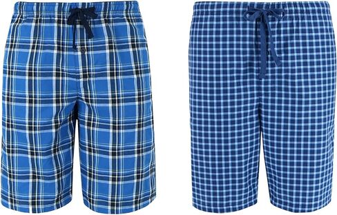 Hanes Men's 2-Pack Cotton Drawstring Knit Shorts Waistband & Pockets, Active Grey Heather/Bright Navy, Small in Saudi Arabia