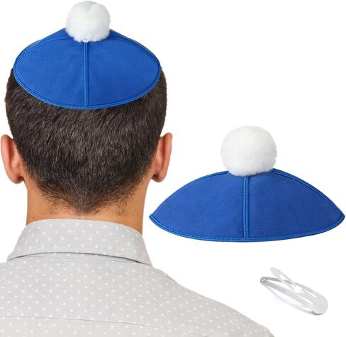 Jewish Santa Hat Christmas Yarmulke Kippah with Clips Yamaka Cap Hanukkah Gift for Men Jew Xmas Costumes in Saudi Arabia
