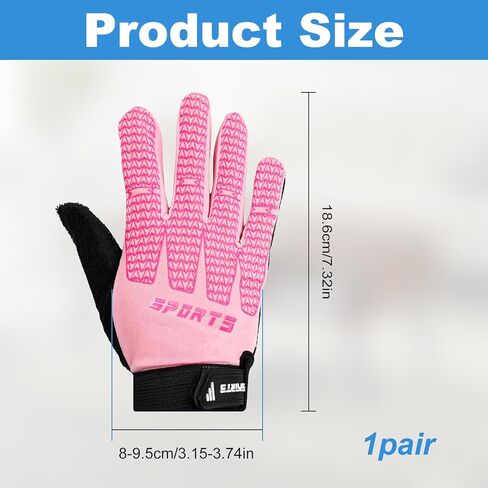 Kids Cycling Gloves for Boys & Girls - Breathable Non-Slip Full Finger Gloves, Full Finger Cycling Glove Mountain Bike Glove for Bike Riding, Climbing & Outdoor Sports in Saudi Arabia