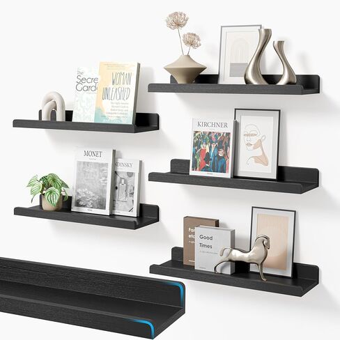16’’White Floating Shelves for Wall with Anti-Crash Design Set of 6,Nursery Book Shelves for Room Decor/Storage/Display,Hanging Wall Shelves for Bedroom, Bathroom, Living Room,Kids Room in Saudi Arabia