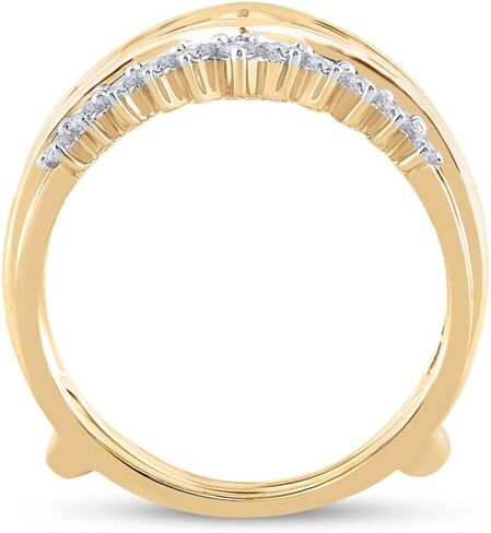 Jewels By Lux 14K Yellow Gold Womens Round Diamond Wedding Wrap Ring Guard Enhancer 3/4 Cttw, Womens Size: 5-9 in Saudi Arabia