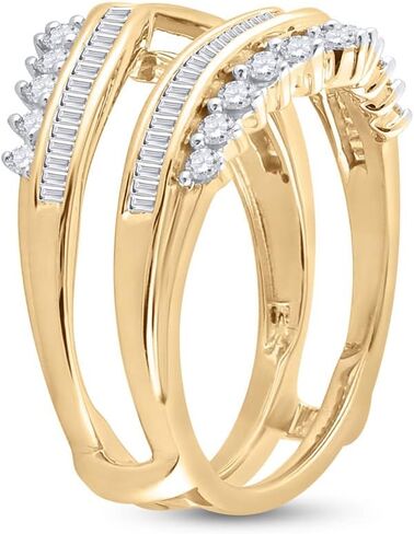 Jewels By Lux 14K Yellow Gold Womens Round Diamond Wedding Wrap Ring Guard Enhancer 3/4 Cttw, Womens Size: 5-9 in Saudi Arabia