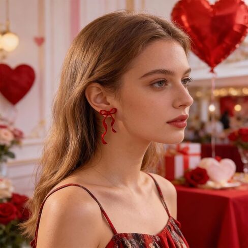 Bow Earrings Valentines Earrings for Women Red Valentines Day Dress Shirt Outfits for Women Valentine Sweaters Valentine's Day Gifts for Her in Saudi Arabia
