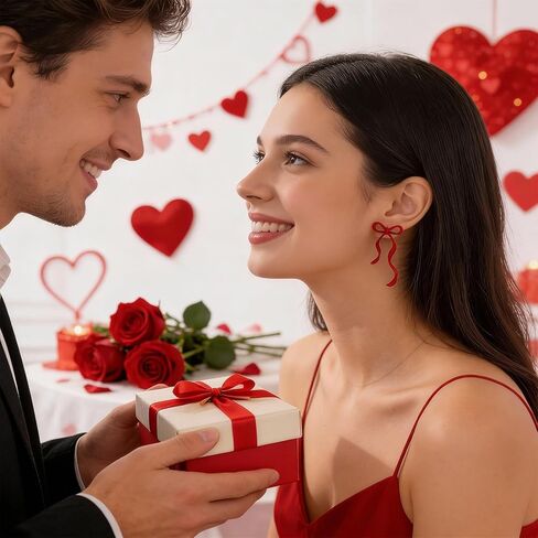 Bow Earrings Valentines Earrings for Women Red Valentines Day Dress Shirt Outfits for Women Valentine Sweaters Valentine's Day Gifts for Her in Saudi Arabia