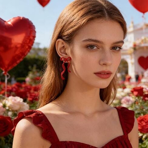 Bow Earrings Valentines Earrings for Women Red Valentines Day Dress Shirt Outfits for Women Valentine Sweaters Valentine's Day Gifts for Her in Saudi Arabia