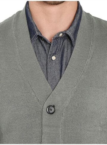 Turtle Bay New York Men's Cashmere-Like Button Front Flat Knit Sweater Vest with front patch pockets OLIVE / 2XL in Saudi Arabia
