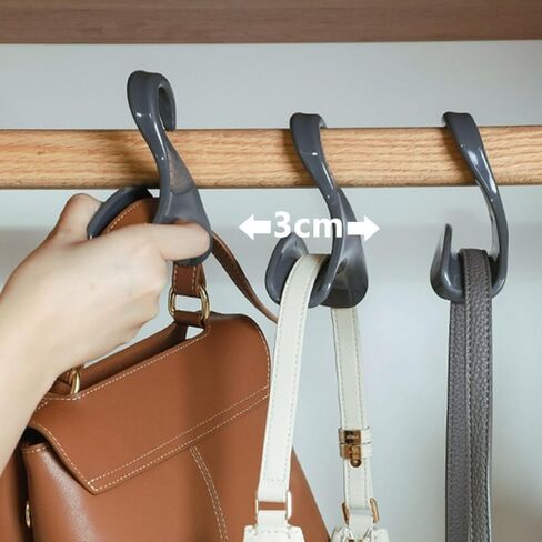 3Pcs Purse Hanger Hook Bag Rack Holder, Purse Organizer for Closet Organizer Storage Purses Handbags Bag Backpacks Tote (Black) in Saudi Arabia