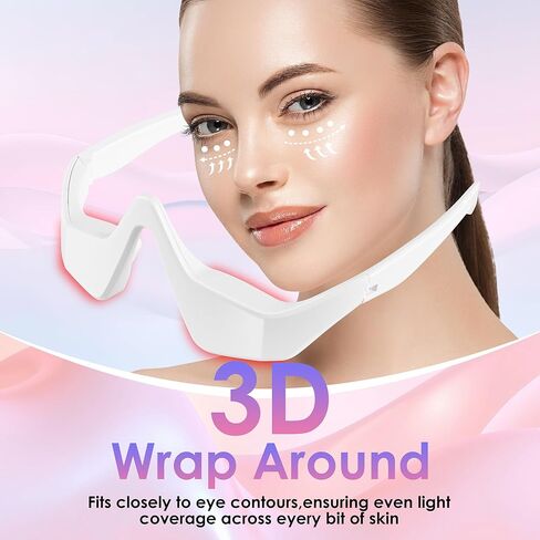 Under Eye Red Light Therapy Glasses, Red Light Therapy Device Microcurrent Eye Massager, Botanique Paris Eyes Bag Remover for Reduce Dark Circles and Wrinkles (White) in Saudi Arabia