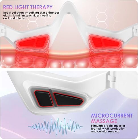 Under Eye Red Light Therapy Glasses, Red Light Therapy Device Microcurrent Eye Massager, Botanique Paris Eyes Bag Remover for Reduce Dark Circles and Wrinkles (White) in Saudi Arabia