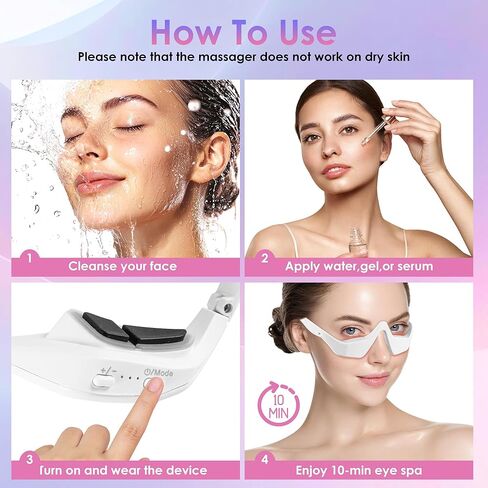 Under Eye Red Light Therapy Glasses, Red Light Therapy Device Microcurrent Eye Massager, Botanique Paris Eyes Bag Remover for Reduce Dark Circles and Wrinkles (White) in Saudi Arabia