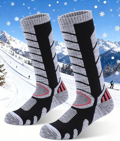 Ski Sock Merino Wool Ski Socks Mens Womens Thermal Warm Thick Snowboarding Socks, Over The Calf in Saudi Arabia