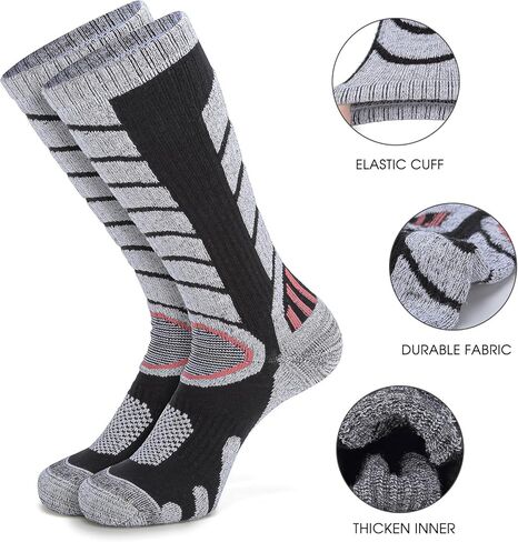 Ski Sock Merino Wool Ski Socks Mens Womens Thermal Warm Thick Snowboarding Socks, Over The Calf in Saudi Arabia
