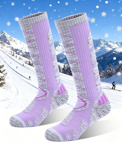 Ski Sock Merino Wool Ski Socks Mens Womens Thermal Warm Thick Snowboarding Socks, Over The Calf in Saudi Arabia