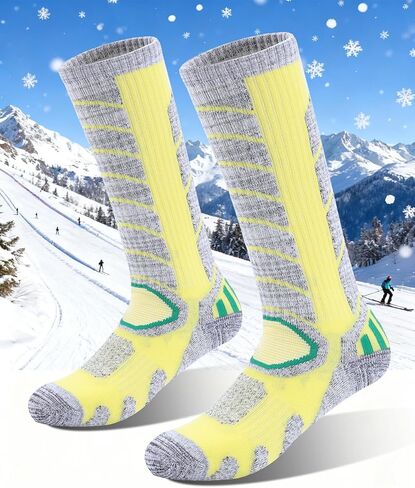 Ski Sock Merino Wool Ski Socks Mens Womens Thermal Warm Thick Snowboarding Socks, Over The Calf in Saudi Arabia